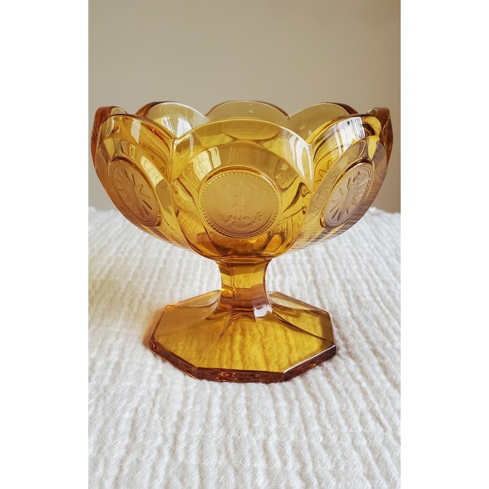 Vintage Fostoria Amber Coin Glass /‎ Small Open Compote / Original / Candy Dish